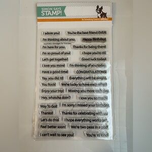 Simon Says Stamp! Clear Sentiment Stamp Set sss101831 Messages for Everyday